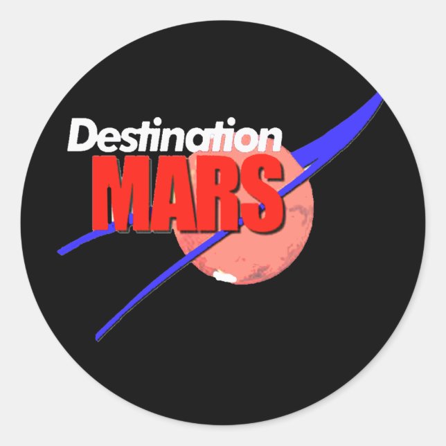 Adesivo Logotipo da NASA Destination Mars (Frente)