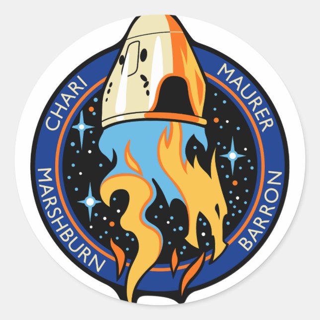 Adesivo Logotipo da NASA SpaceX Crew 3 (Frente)