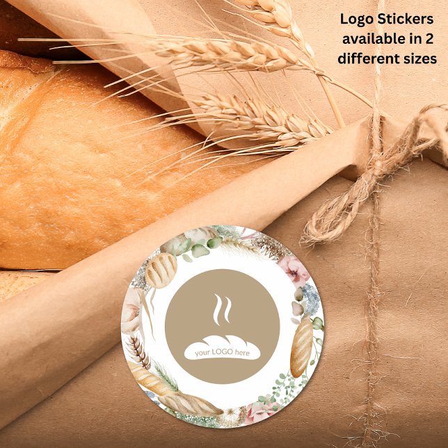 Adesivo Logotipo da padaria Boho (Bakery Logo Boho Classic Round Sticker)
