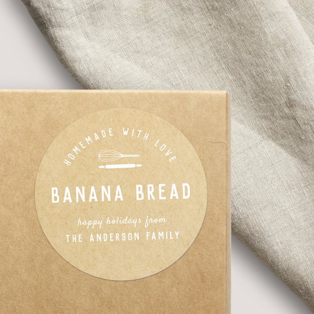 Adesivo Logotipo da padaria Férias Baking Gift Kraft (Criador carregado)