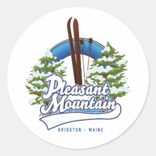 Adesivo logotipo da Pleasant Mountain Ski Bridgton.