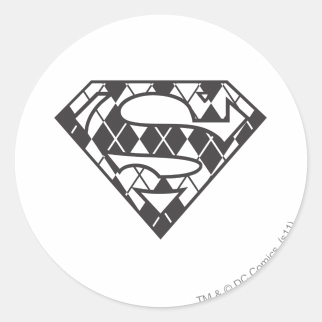 Adesivo Logotipo da Supergirl Black Argyle (Frente)