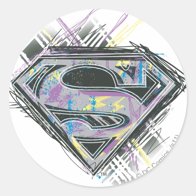 Adesivo Logotipo da Supergirl Scribbles (Frente)