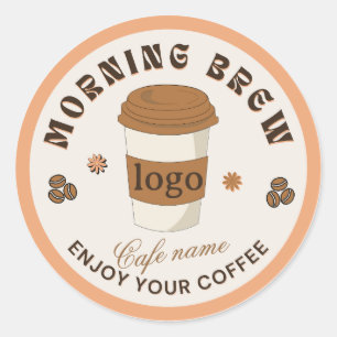 Adesivo Logotipo da Xícara de Café Morning Brew Cafe