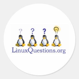 Adesivo Logotipo das perguntas de Linux