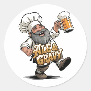 Adesivo Logotipo de Ale & Gravy com um Chef Alegre