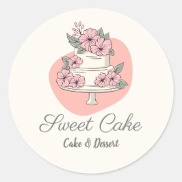 Adesivo Logotipo de Bolo de Padaria Sweet Cake & Sobremesa