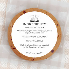 Adesivo Logotipo de Bolo Mínimo Ingrediente de Padaria