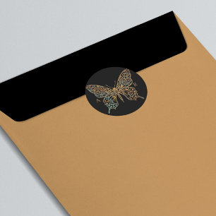 Adesivo Logotipo de borboleta decorativa de Ornamentado bo