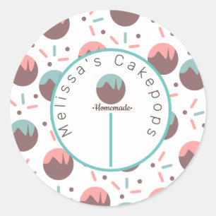 Adesivo Logotipo de Cake Pop Padaria Caseira Confeitos