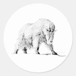 Adesivo Logotipo de Caprino de Montanha (arte em linha)