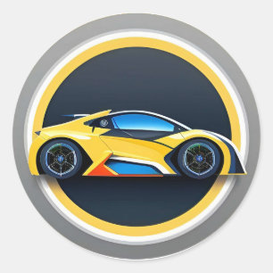 Adesivo Logotipo de Carro Esportivo em Estilo Circular Mod