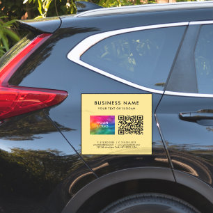 Adesivo Logotipo de Código QR Preto e Dourado XL Extra Gra