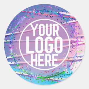 Adesivo Logotipo de Confetti Glitter Glitter Hológrafo Az