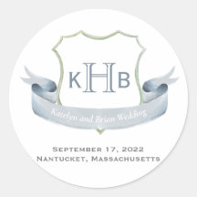 Logotipo de Crest Monograma de Casamento