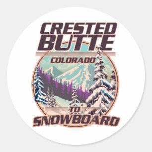 Adesivo logotipo de Crested Butte Colorado Snowboarding