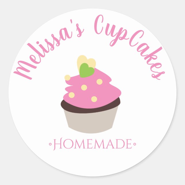 Adesivo Logotipo de CupCake Batedeira Padaria Caseira Quad (Frente)
