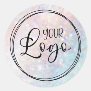 Adesivo Logotipo de desfoque holográfico Abstrato Quartz