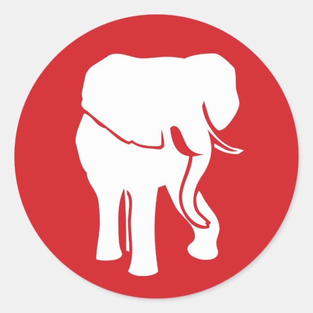 Adesivo Logotipo de elefante branco-esbranquiçado, escolha (Frente)