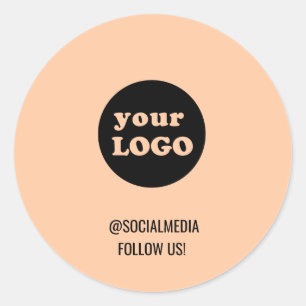 Adesivo Logotipo de empresa personalizado do Peach moderno