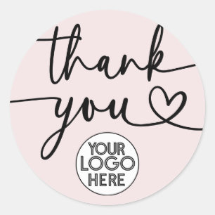 Adesivo Logotipo de empresa personalizado Obrigado Script