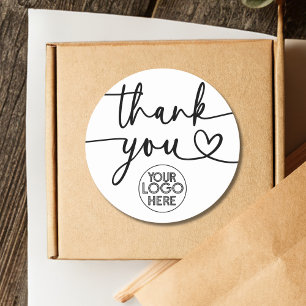 Adesivo Logotipo de empresa personalizado Obrigado Script