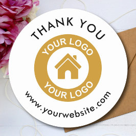 Adesivo Logotipo de empresa personalizado Obrigado Site de