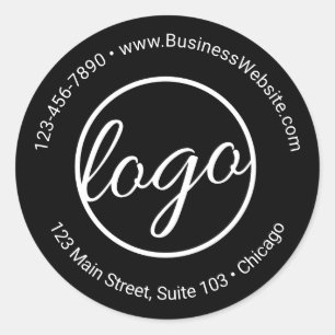 Adesivo Logotipo de empresa preto simples e personalizado
