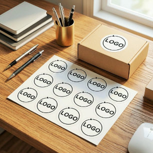 Adesivo Logotipo de Empresa Simples e Elegante Aqui Pers