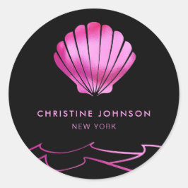 Adesivo logotipo de epílogo branco neon-rosa-seashell