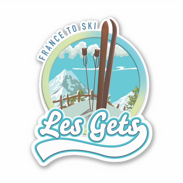 Adesivo Logotipo de esqui Les Gets france (Frente)