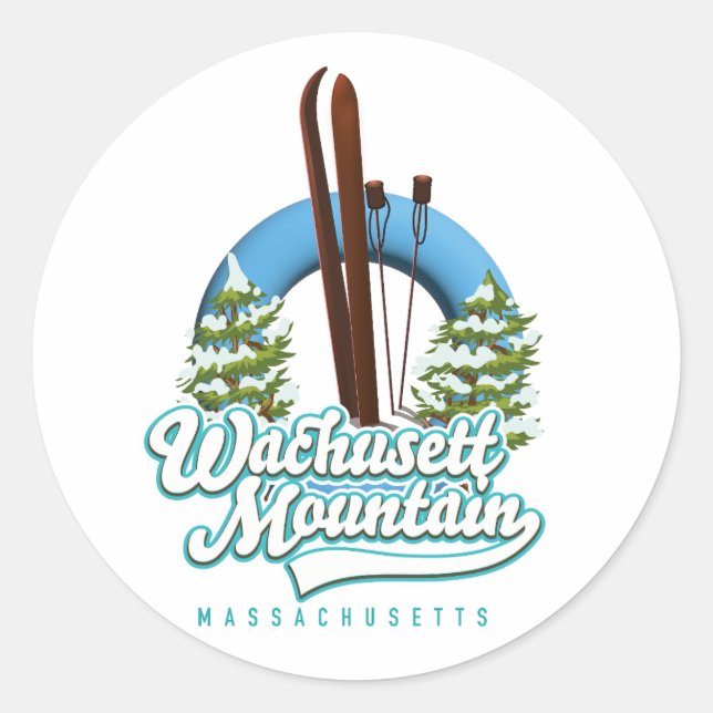 Adesivo Logotipo de esqui WMassachusetts Mountain (Frente)