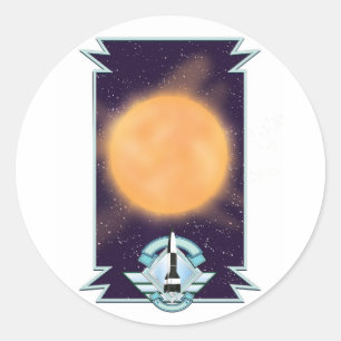 Adesivo logotipo de Ficção científica estilo vintage dos a