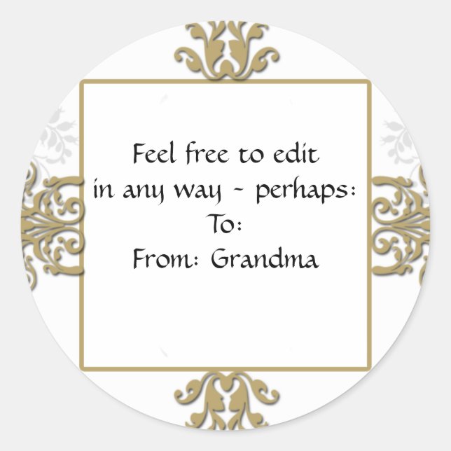 Adesivo Logotipo de fotografia do Damasco Prateado Dourado (Frente)