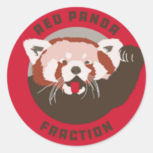 Adesivo Logotipo de Fração do Panda Vermelho