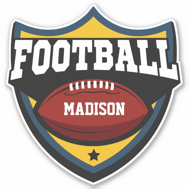 Adesivo Logotipo de futebol de nome personalizado (Frente)