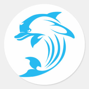 Adesivo Logotipo de golfinho azul personalizado
