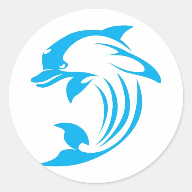 Adesivo Logotipo de golfinho azul personalizado (Frente)