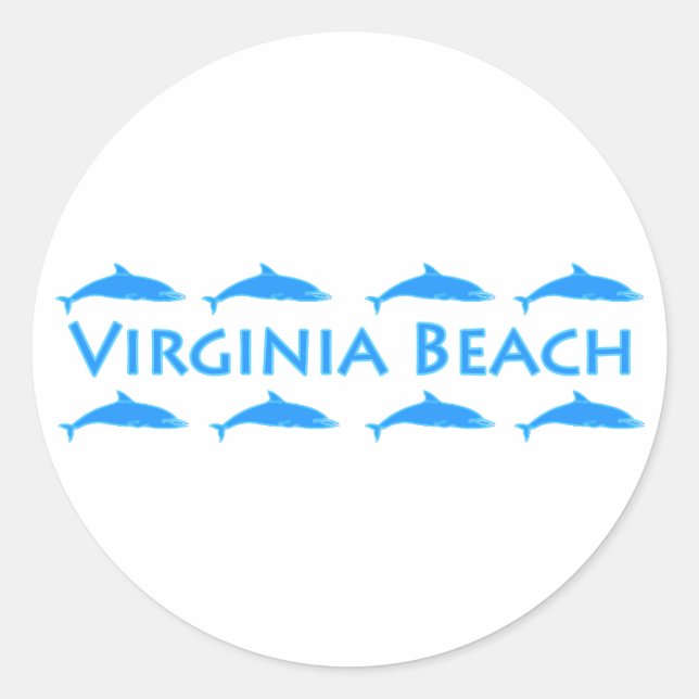 Adesivo Logotipo de golfinhos da Virginia Beach (Frente)