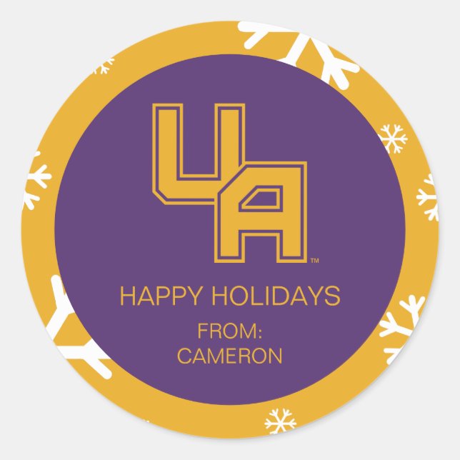 Adesivo Logotipo de Iniciais da Universidade de Albany (Frente)