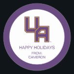 Adesivo Logotipo de Iniciais da Universidade de Albany<br><div class="desc">O logotipo das iniciais da Universidade de Albany apresenta um design "UA" arrojado e dinâmico, reproduzido na assinatura roxa da universidade e esboçado com uma impressionante borda dourada. As letras angulares, em bloco, dão ao logotipo uma aparência forte e autoritativa, perfeita para representar o orgulho e a identidade da escola....</div>