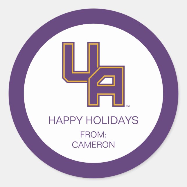 Adesivo Logotipo de Iniciais da Universidade de Albany (Frente)