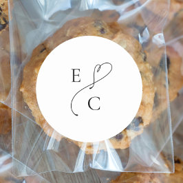 Adesivo Logotipo de iniciais de casais modernos com monogr