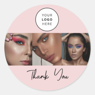 Adesivo Logotipo de Letra Rosa com Brilho Foto Maquiagem A