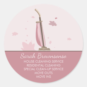 Adesivo Logotipo de Limpeza de Casa Aspirador Rosa
