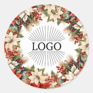 Adesivo Logotipo de Natal Poinsettias