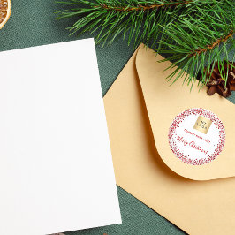 Adesivo Logotipo de negócio branco vermelho-natalino