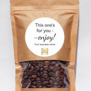 Adesivo Logotipo de negócio de script preto de presente ao