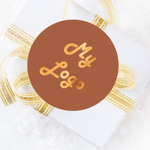 Adesivo Logotipo de negócio empoeirado a laranja queimado