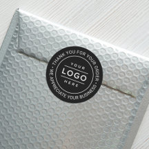 Logotipo de Negócio Personalizado Preto Agradecime